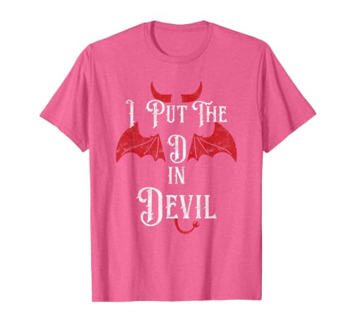 I Put the D in Devil Tees I Put the D in Devil Funny Halloween Matching Couple T-Shirt - size chart