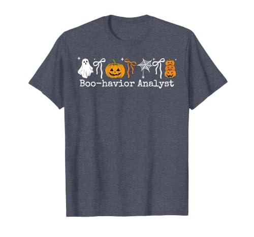 Behavior Analyst Halloween ABA Ghost Boo-havior Boo-Havior Analyst Pumpkin Ghost ABA Therapist Halloween T-Shirt - size chart