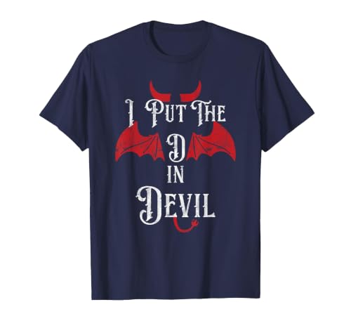 I Put the D in Devil Tees I Put the D in Devil Funny Halloween Matching Couple T-Shirt - size chart