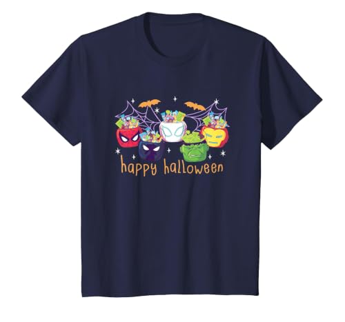 Marvel Halloween Avengers Themed Candy Buckets Retro T-Shirt - size chart