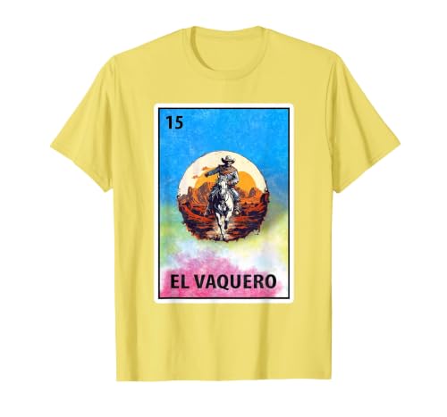Cowboy Mexican Cards Mexican Bingo El Vaquero T-Shirt - size chart