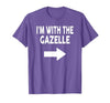 ShirtZilla I'm with The Gazelle Halloween Gazelle T-Shirt - size chart