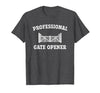 cow apparel Professional gate Opener, Cow Gate Opener T-Shirt - size chart