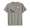 Pitbull Halloween Costume Funny Pitbull Skeleton Hand Halloween T-Shirt - size chart