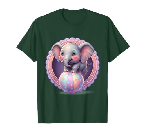 Mademark 1st Grade Pink Elephant Circus Ball Design T-Shirt - Men - size chart