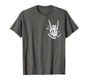 Funny Skeleton Halloween Vintage Stay Spooky Hand Skeleton Happy Halloween Pocket T-Shirt - size chart