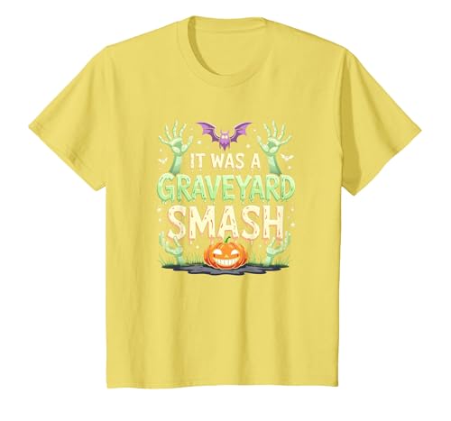 Mademark Monster Mash Graveyard Smash Halloween Party Fun T-Shirt - size chart