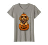 Funny Retro Maltipoo mom Halloween Spooky Cavapoo Pumpkin Halloween Doodle Dog Lover T-Shirt - size chart