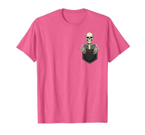 Funny Pocket Skeleton Halloween T Shirt For Men Funny Skeleton in The Pocket Halloween Kids Teens Adults T-Shirt - size chart