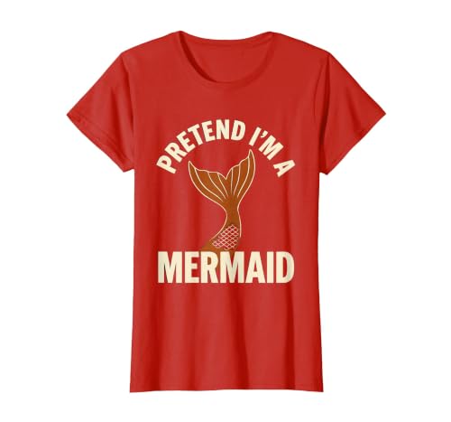 Mademark Pretend I'm A Mermaid Screenprint Poster Halloween Party T-Shirt - size chart