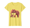 Mademark Elephant Mother and Calf Touching Trunks Design T-Shirt - Women - size chart