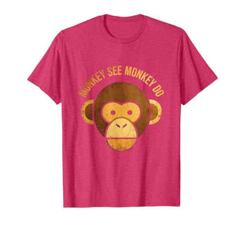 Mademark Monkey See Monkey Do Funny Primate Design T-Shirt - Men - size chart