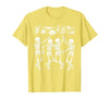 Dancing Skeletons Halloween Party Music Shirts Spooky Skeletons Symphony Halloween Dance Music Men Women T-Shirt - size chart