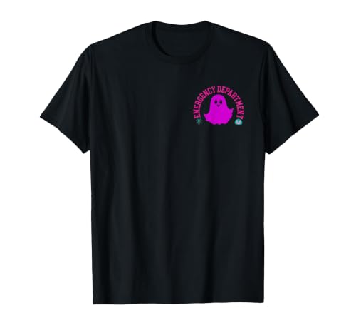 ER Nurse Halloween Pumpkin Emergency Department Spooky Emergency Department Ghost ER Nurse Halloween T-Shirt - size chart