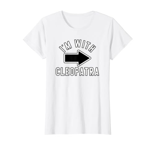 Lazy Last Minute Cleopatra Halloween Costumes Couples Halloween Costume Shirts I'm with Cleopatra T-Shirt - size chart