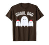 Ghoul Dad, Halloween Daddy Ghost Father of Two Ghost Girls T-Shirt - size chart