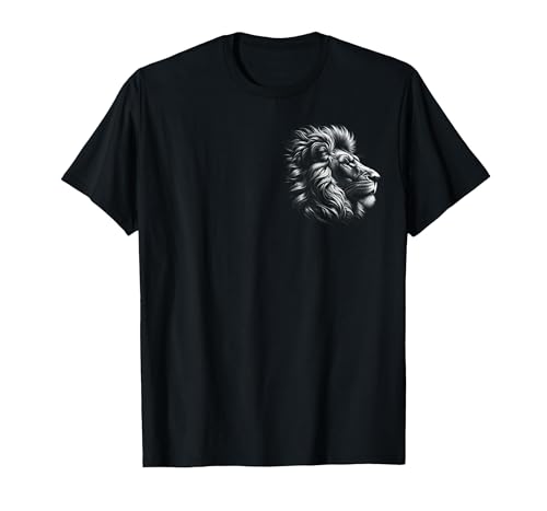 MyAnimal - Your Favourite Animal Wear Lion Head - Cool Portrait of a Proud Lion on Chest T-Shirt - size chart