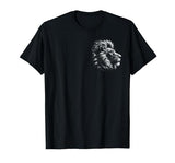 MyAnimal - Your Favourite Animal Wear Lion Head - Cool Portrait of a Proud Lion on Chest T-Shirt - size chart