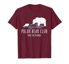 Global Warming Awareness Arctic Winter Ice Polar Bear Club Take The Plunge Ice Bear T-Shirt - size chart