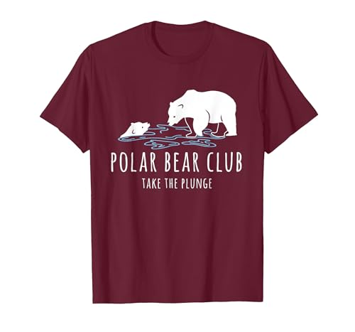 Global Warming Awareness Arctic Winter Ice Polar Bear Club Take The Plunge Ice Bear T-Shirt - size chart