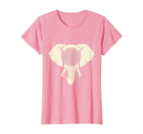 Mademark Elephant Head Ornate Mandala Illustration T-Shirt - Women - size chart