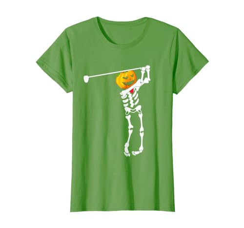 Funny Skeleton Golf Halloween Costume Golf Skeleton Pumpkin Halloween Shirt T-Shirt - size chart