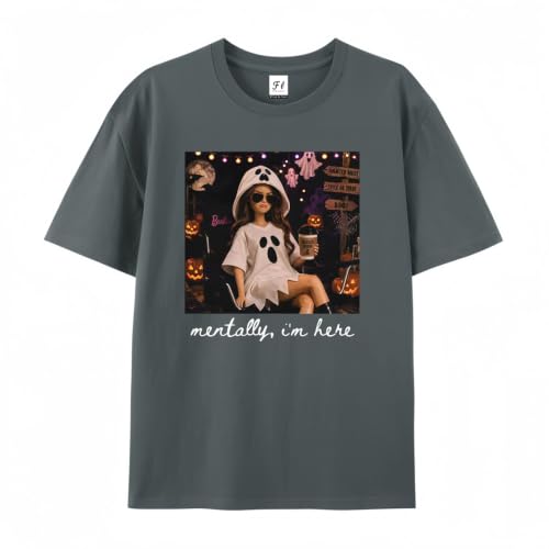 Chaierfei Funny Doll Halloween Mentally I'm Here T-Shirt - size chart