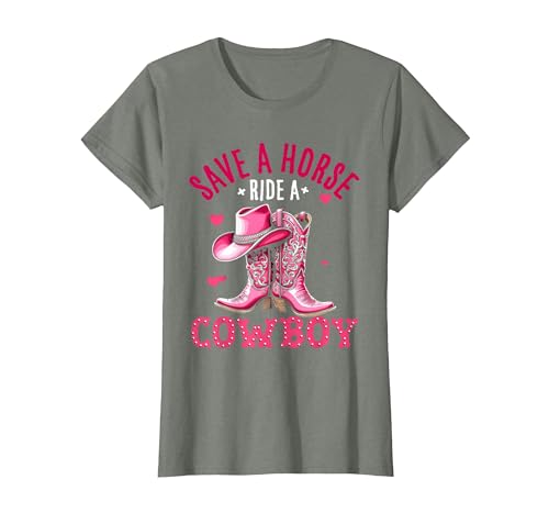 Save A Horse Ride A Cowboy Western Country Life Cowgirl T-Shirt - size chart