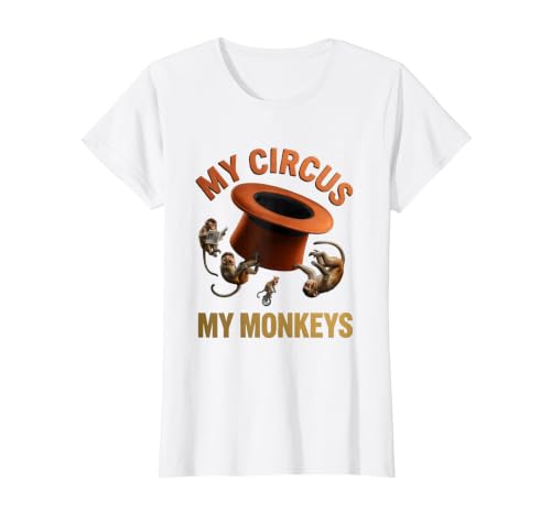 Mademark My Circus My Monkeys Funny Women Design T-Shirt - Women - size chart