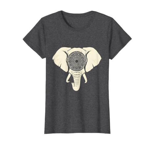 Mademark Elephant Head Ornate Mandala Illustration T-Shirt - Women - size chart