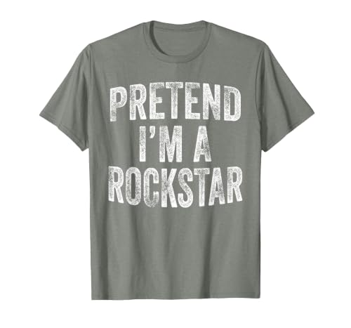 Funny Halloween Party Matching Family Costumes Tee Pretend I'm A Rockstar Costume Family Halloween Rock Star T-Shirt - size