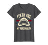 Mademark Teeth Are My Personality Shark Design T-Shirt - size chart