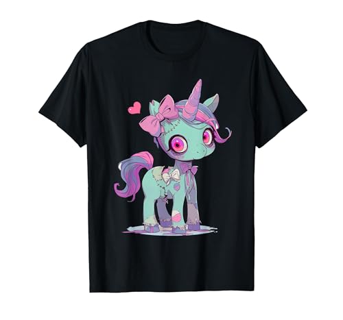 Kawaii Pastel Goth Creepy Cute Witchy Halloween Ts Kawaii Pastel Goth Creepy Cute Witchy Zombie Unicorn T-Shirt - size chart