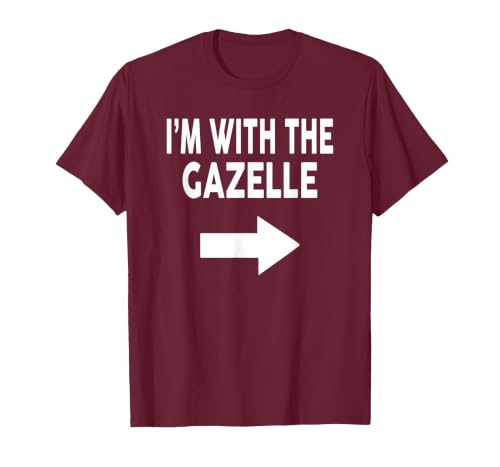 ShirtZilla I'm with The Gazelle Halloween Gazelle T-Shirt - size chart