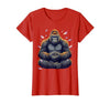 Mademark Meditating Gorilla Zen Monkey Graphic Design T-Shirt - Women - size chart