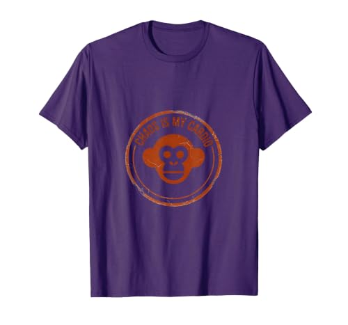 Mademark Chaos Is My Cardio Funny Monkey Design T-Shirt - Men - size chart