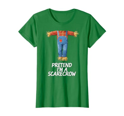 Humor Scarecrow Halloween Tees Pretend I'm A Scarecrow Halloween Costume T-Shirt - size chart