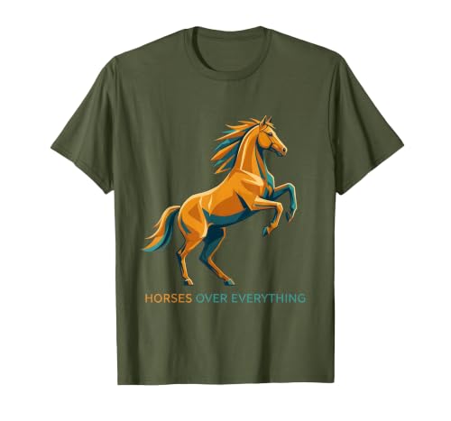 Mademark Horses Over Everything Equestrian Design T-Shirt - Men - size chart