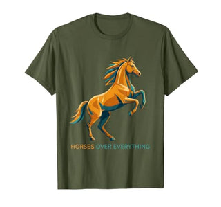 Mademark Horses Over Everything Equestrian Design T-Shirt - Men - size chart