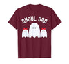 Ghoul Dad, Halloween Daddy Ghost Father of Two Ghost Girls T-Shirt - size chart
