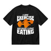 SYPPEIPLC Men Solid Cotton T-Shirt Crew Neck Short Sleeve I Like Exercise Because I Love Eating Casual Daily Tops - size chart