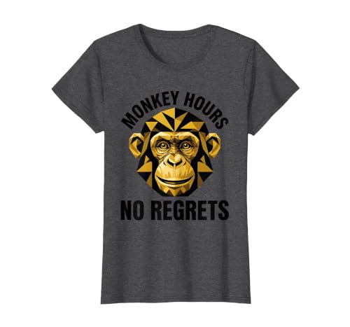 Mademark Monkey Hours No Regrets Funny Primate Design T-Shirt - Women - size chart