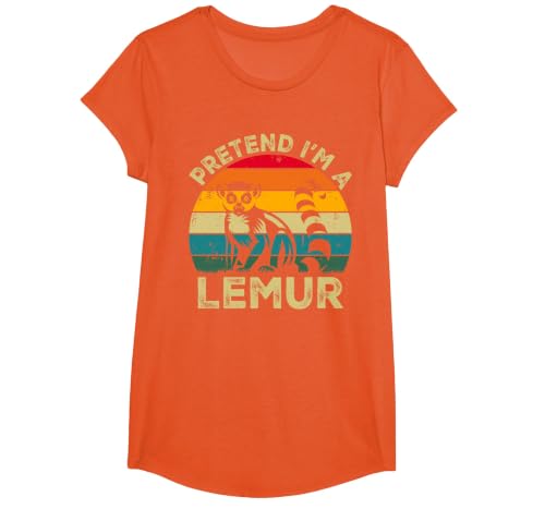 Funny Costume Party Halloween Tees by T&T Pretend I'm A Lemur Lazy Halloween Costume T-Shirt - size chart