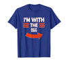 Halloween Mega Warehouse Vintage I'm with the Egg Lazy Halloween Costume T-Shirt - size chart