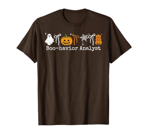 Behavior Analyst Halloween ABA Ghost Boo-havior Boo-Havior Analyst Pumpkin Ghost ABA Therapist Halloween T-Shirt - size chart
