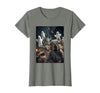 Funny Halloween Animals Selfies Clothing Funny Squirrel Selfie with Ghosts Haunted Forest Halloween T-Shirt - size chart