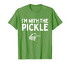 Funny Halloween Costume Holiday Party Gift I'm with The Pickle Funny Halloween Costume Matching Couples T-Shirt - size chart