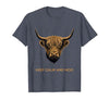 Mademark Keep Calm and Moo Highland Cow Design T-Shirt - size chart