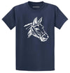 Comical Shirt Horse Graphic Top for Equestrian and Animal Lovers Cotton Tee Adult Youth Tall Men Women - size chart