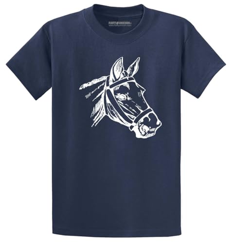 Comical Shirt Horse Graphic Top for Equestrian and Animal Lovers Cotton Tee Adult Youth Tall Men Women - size chart